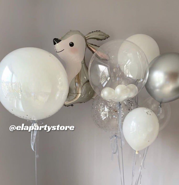 SİLVER PEARL DEER FOLYO BALON KONSEPT