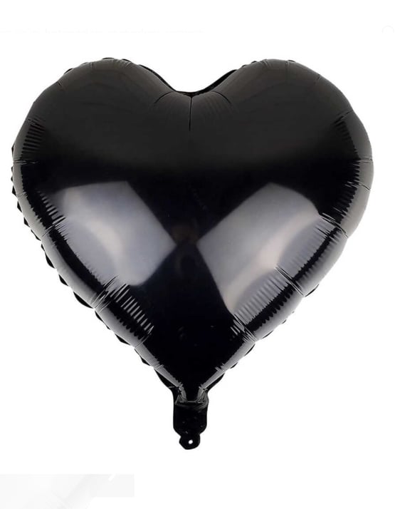 Siyah Kalp Folyo Balon