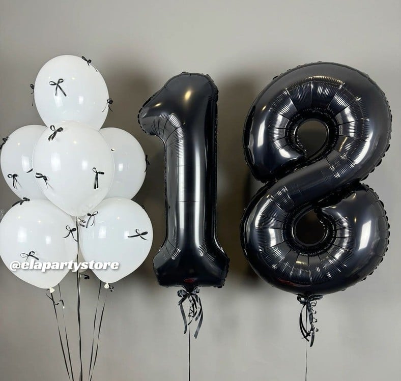 SİYAH RAKAM KURDELELİ FOLYO BALON KONSEPT