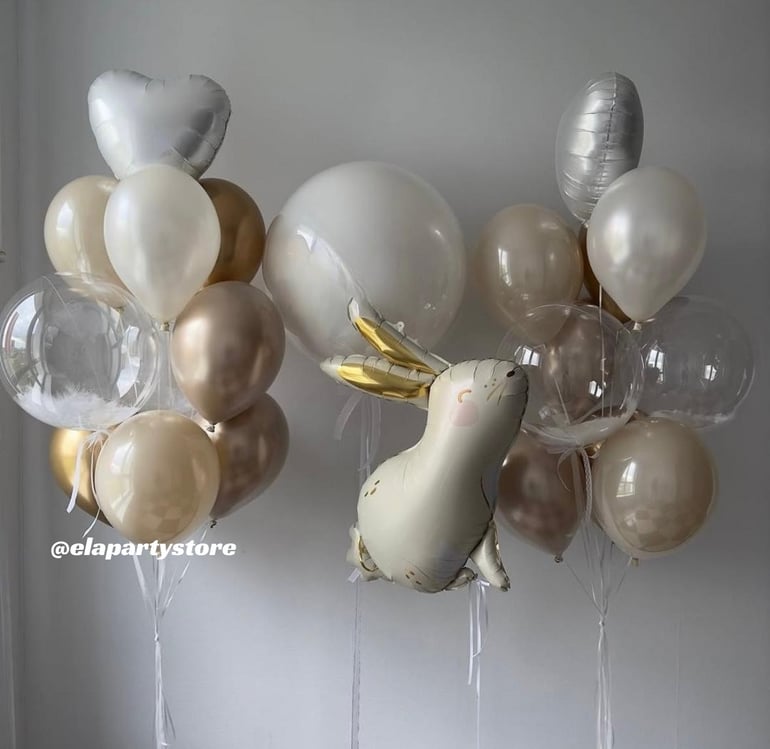TÜYLÜ RETRO TAVŞAN BALON SETİ