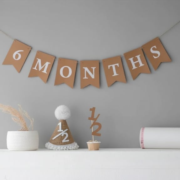 Yarım Yaş 6 Months 3 Lü Kraft Kırlangıç Bayraklı Set Hasır Şapkalı