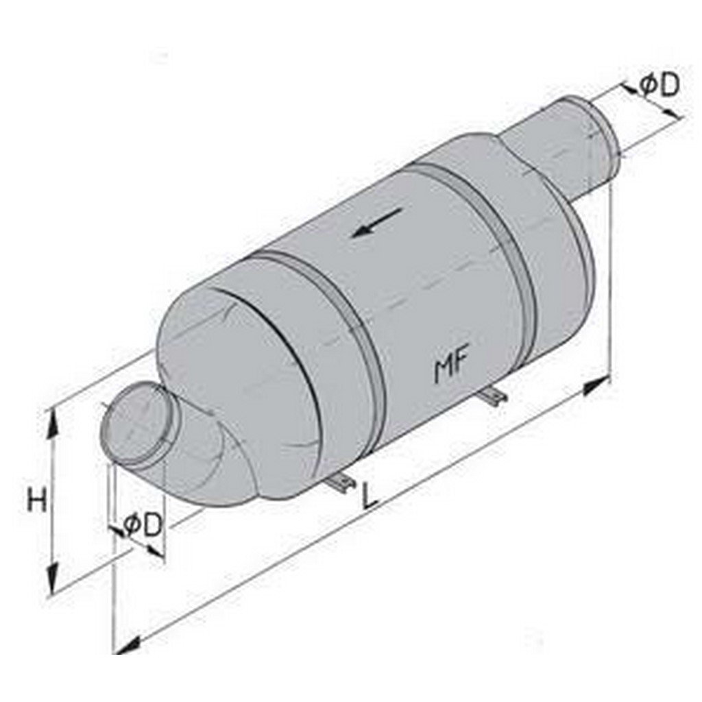 MF100 Vetus Muffler, MF100