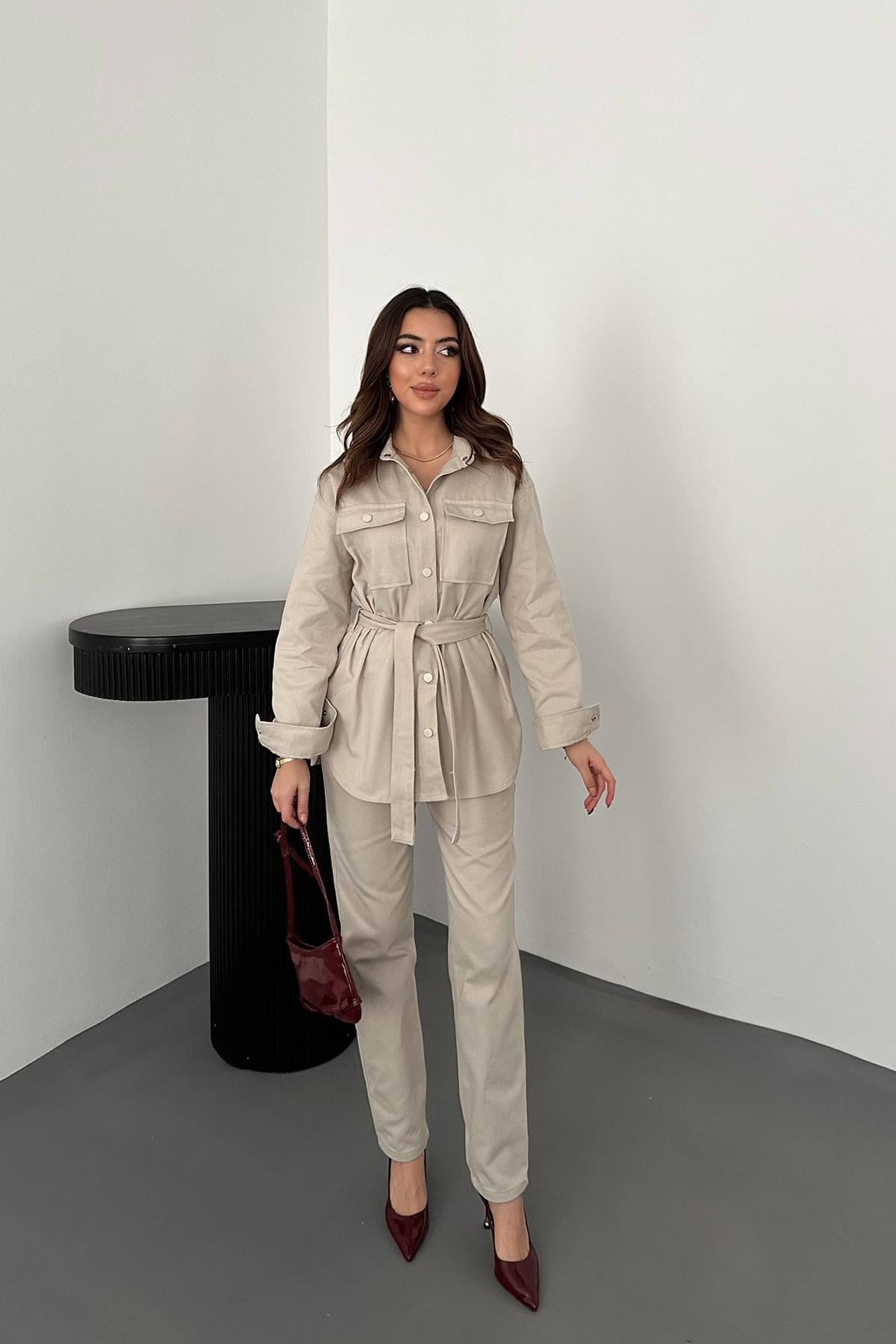 Bej Gabardin Takım