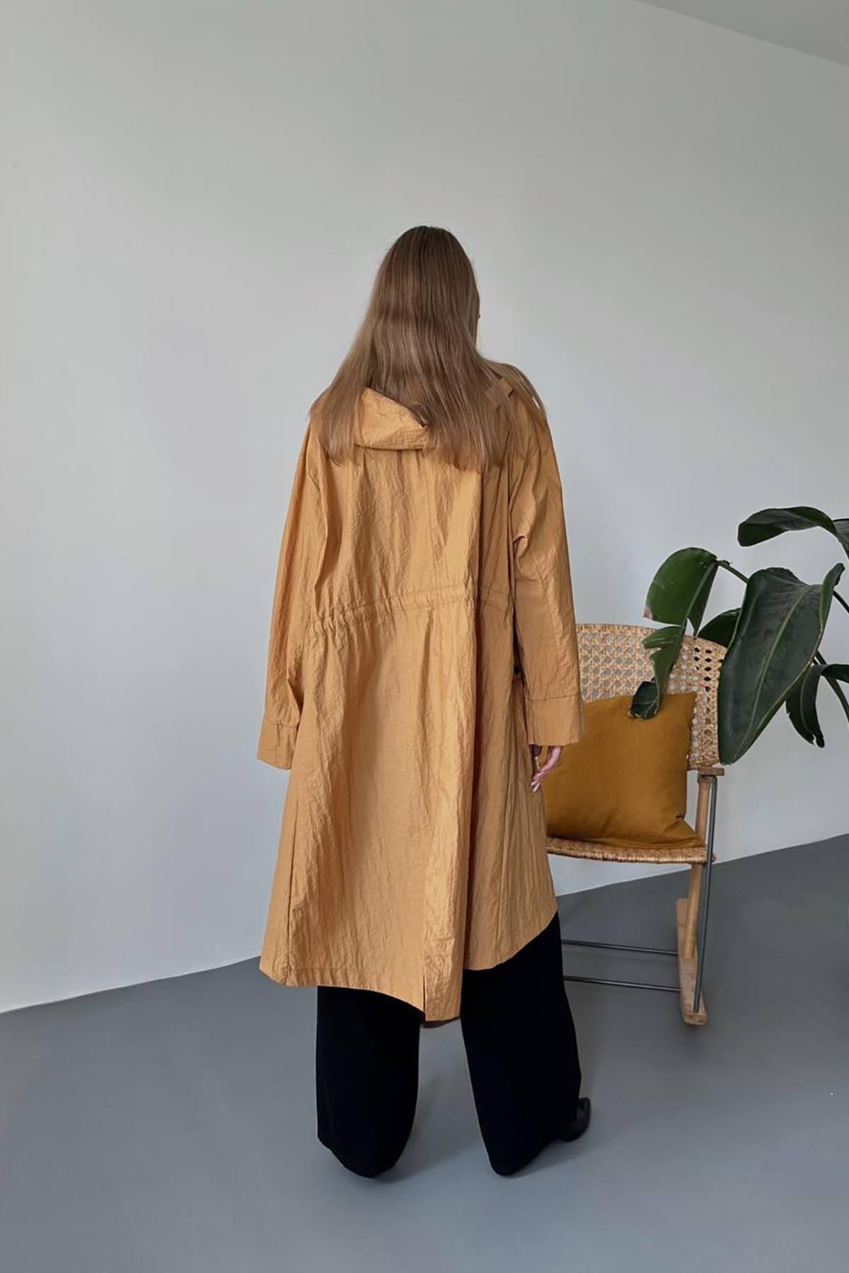 Camel Askı Detaylı Trençkot