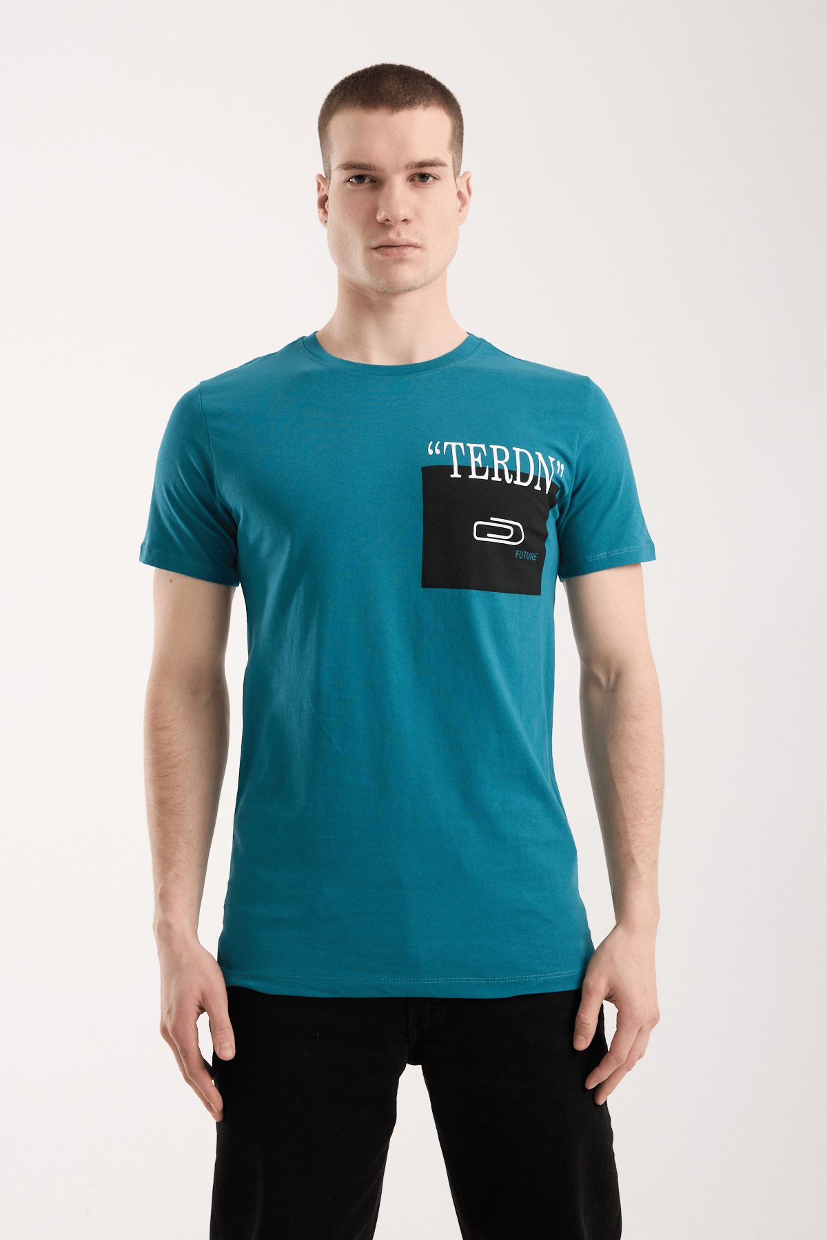 Erkek Baskılı T-Shirt Sportif Kesim Günlük Kullanım