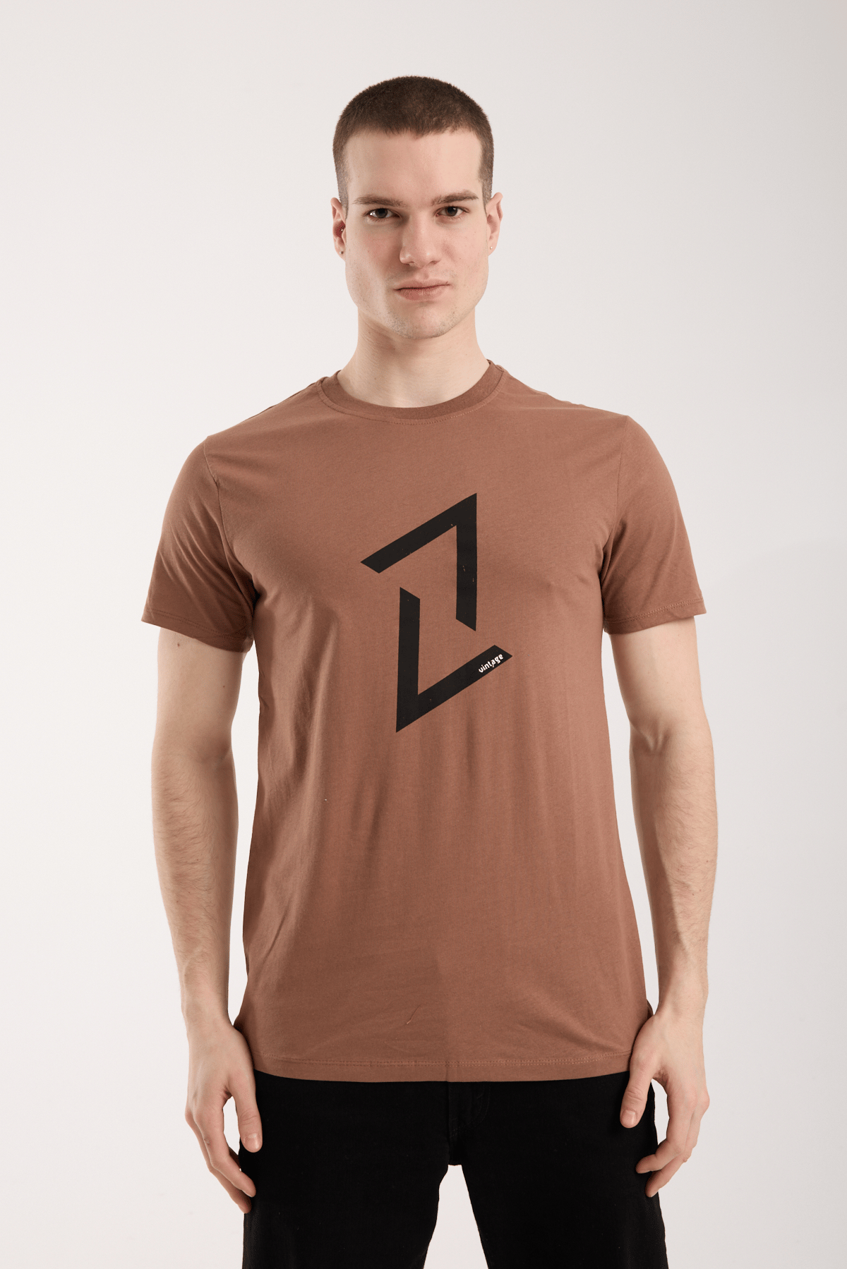 Erkek Dinamik Grafik Sembol Baskılı T-Shirt