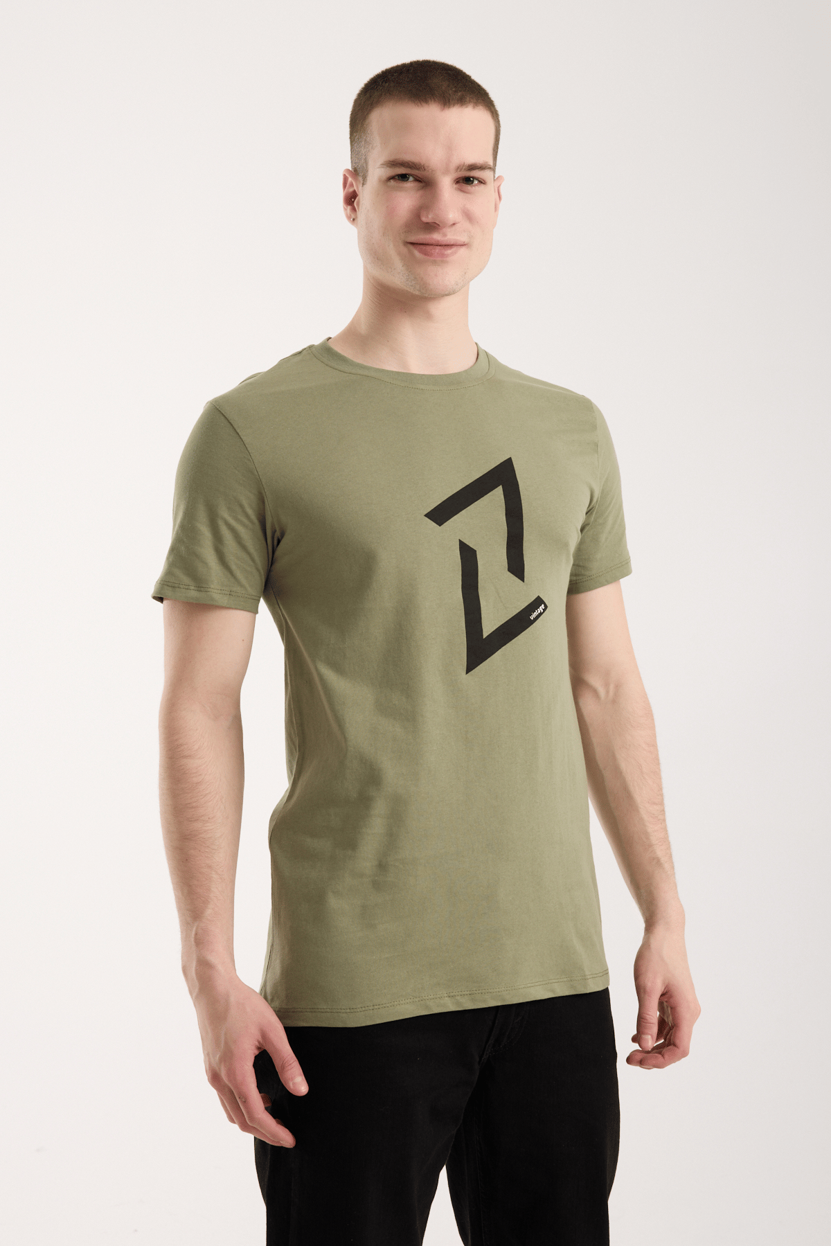 Erkek Dinamik Grafik Sembol Baskılı T-Shirt