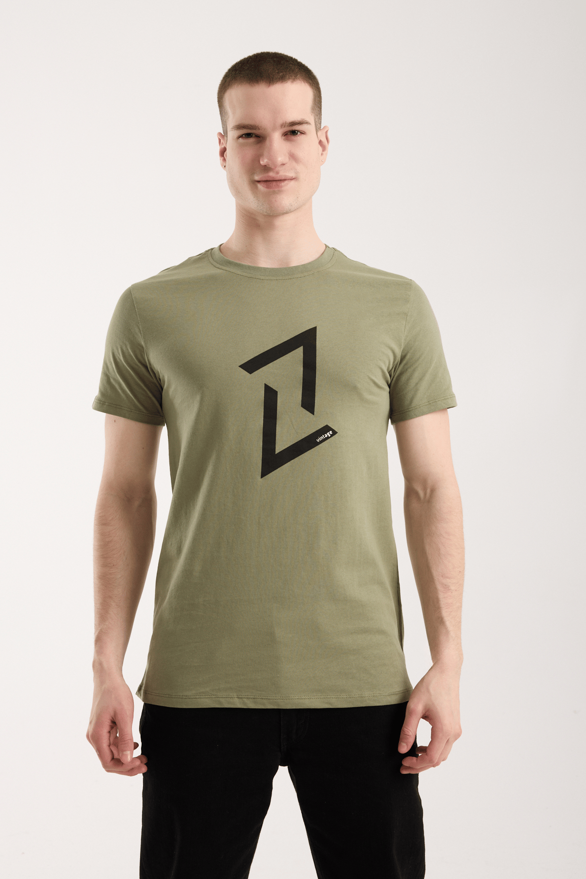 Erkek Dinamik Grafik Sembol Baskılı T-Shirt