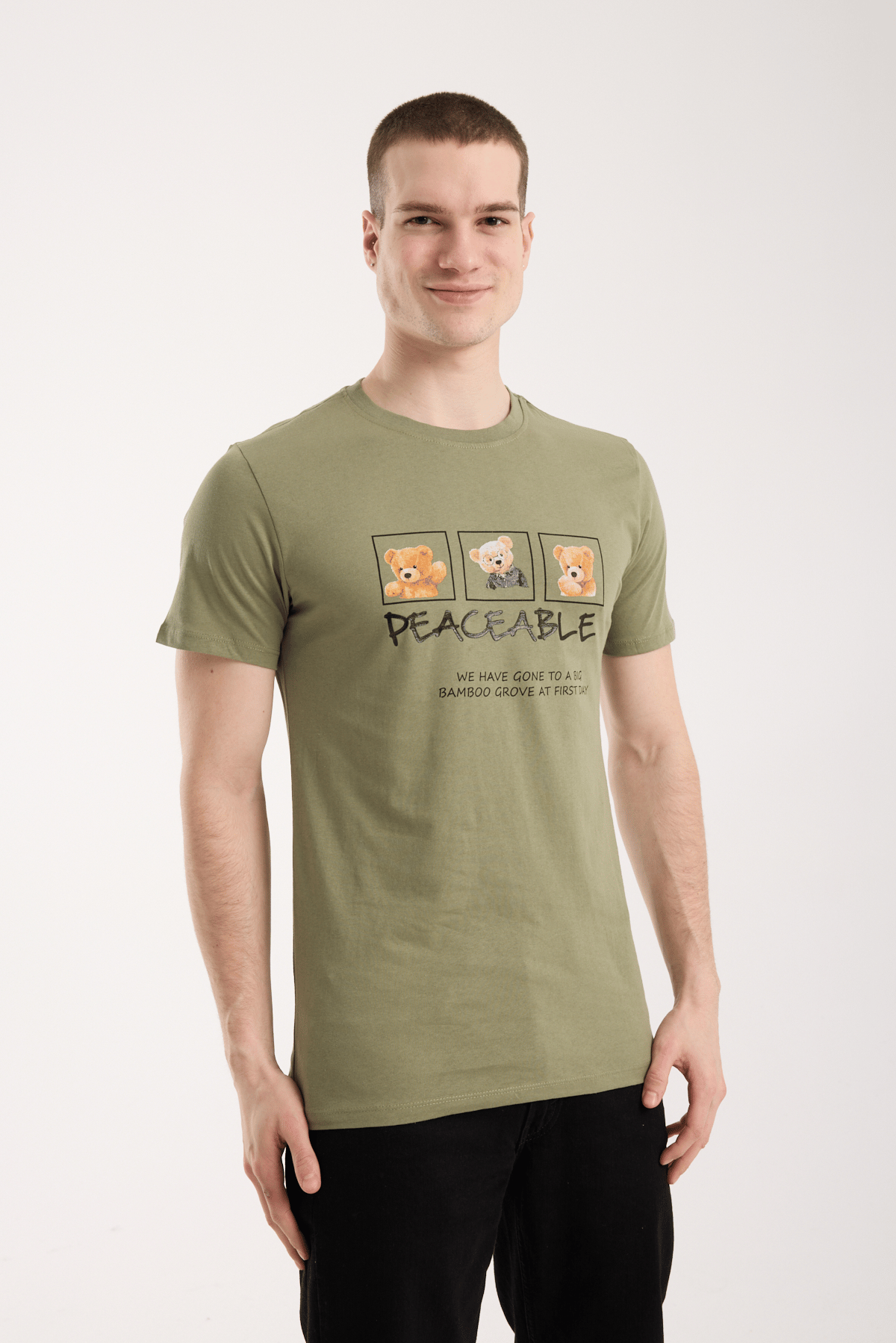 Erkek Günlük Stil Baskılı T-Shirt