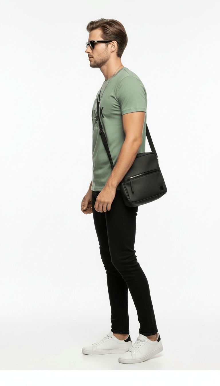 Erkek Tipografi Detaylı Modern T-Shirt