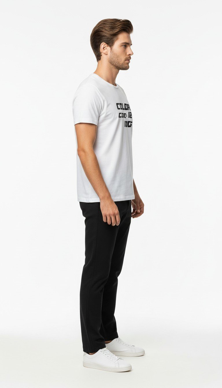 Erkek Typography “Color Code” Baskılı Minimal T-Shirt