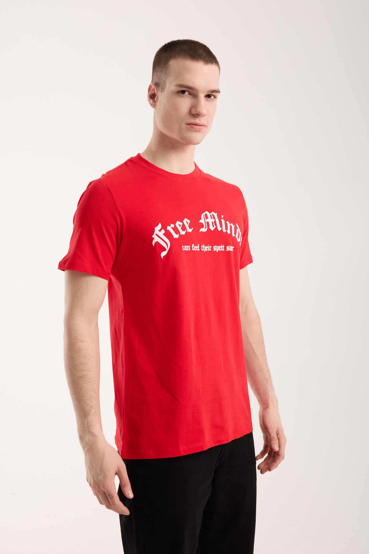Erkek Yazı Baskılı Günlük Rahat Kesim T-Shirt