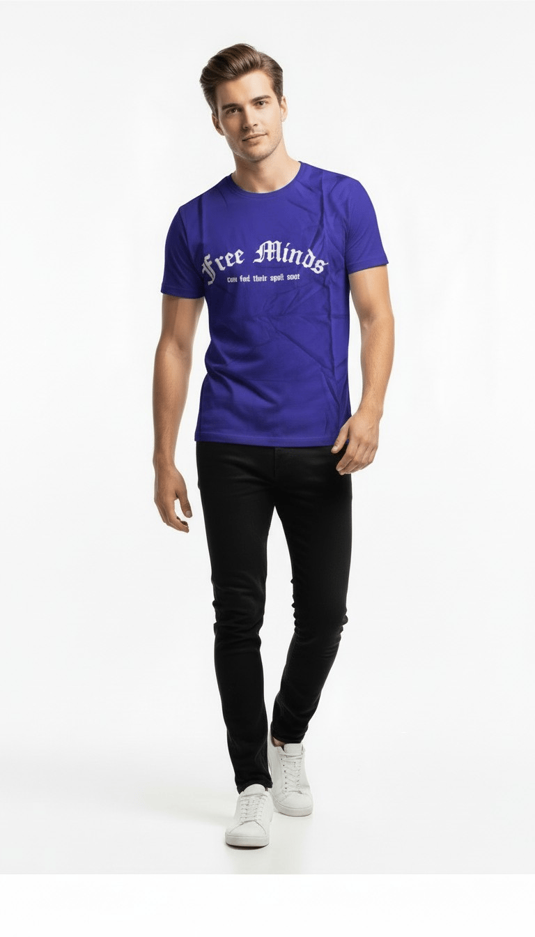 Erkek Yazı Baskılı Günlük Rahat Kesim T-Shirt