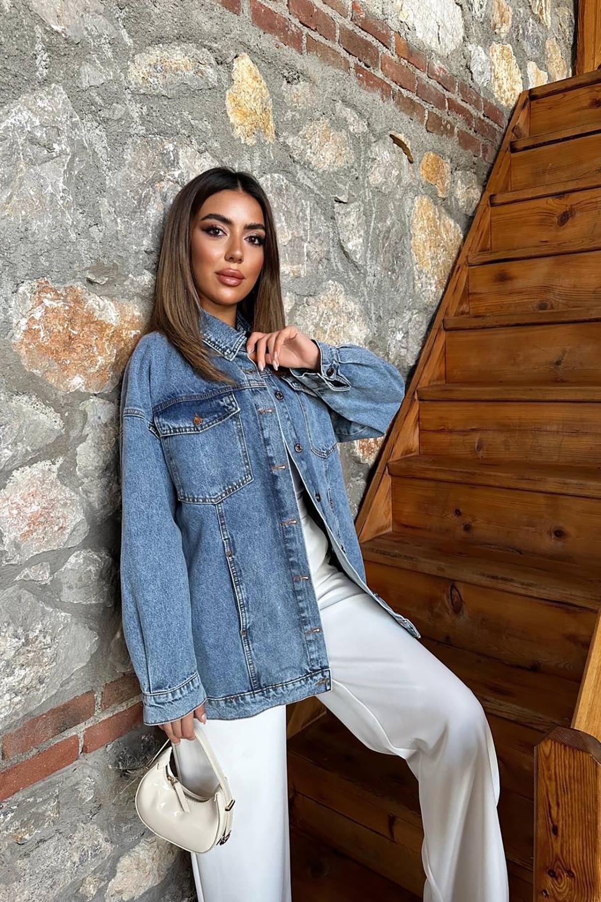 Mavi Oversize Kot Ceket