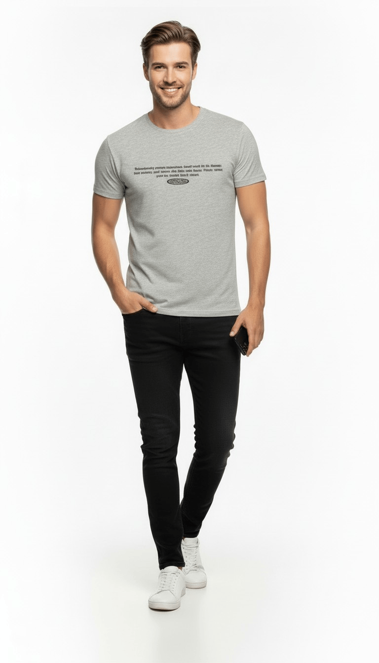 Minimal Yazı Baskılı Erkek Günlük T-Shirt Urban Stil