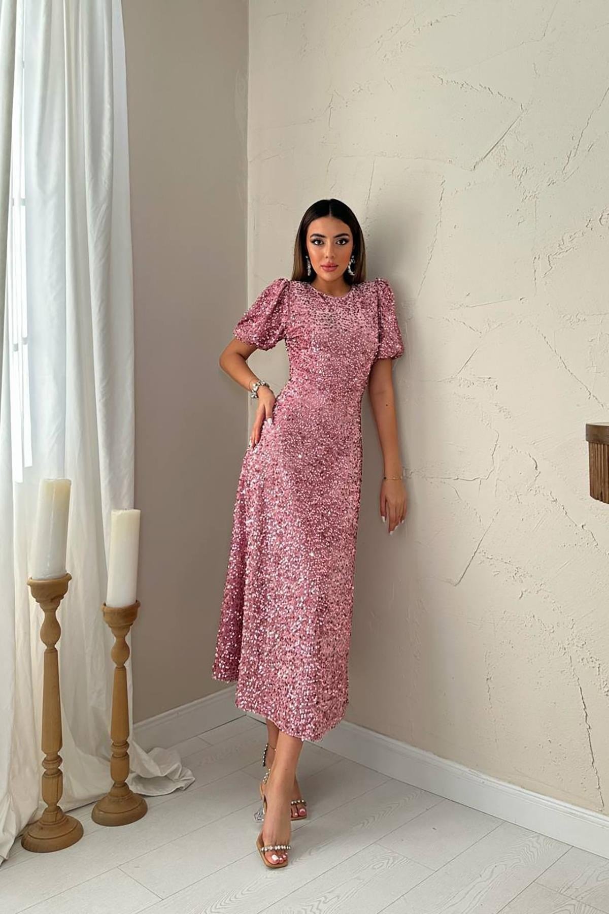 Pembe Pulpayet Elbise