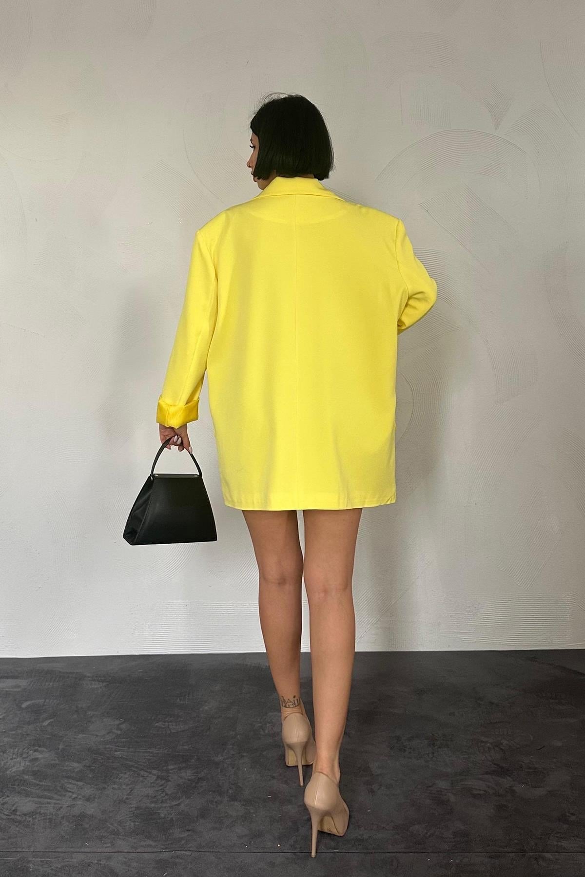 Sarı Oversize Ceket