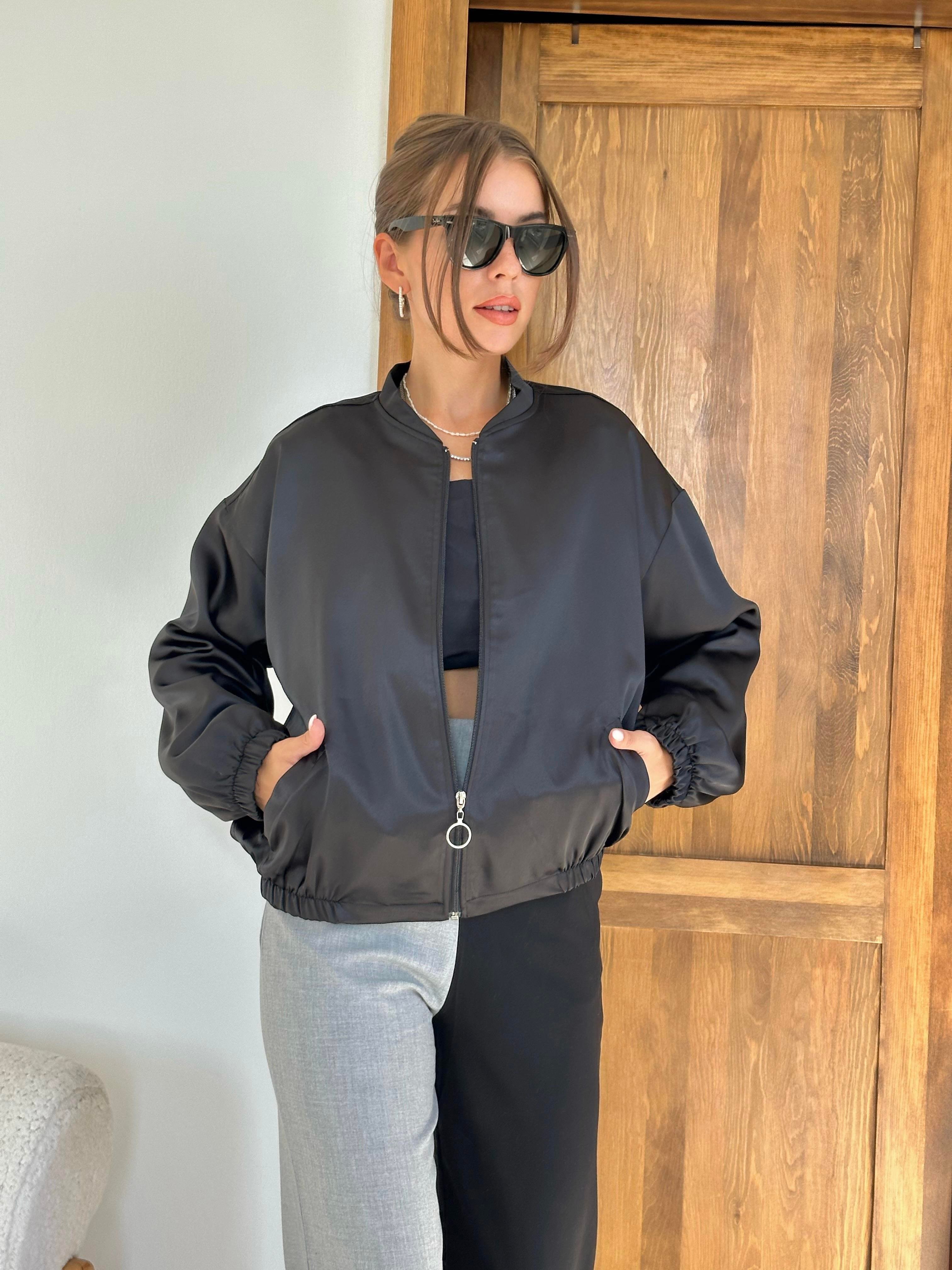 Siyah Bomber Ceket