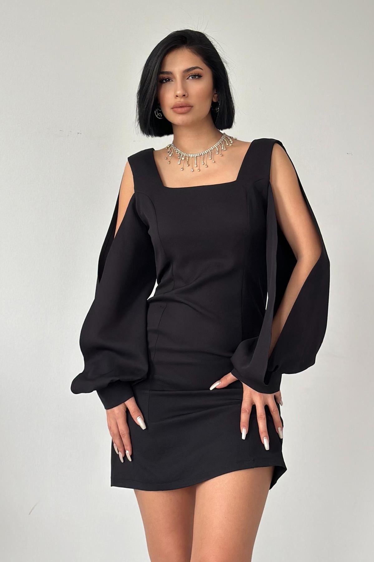 Siyah Romantik Elbise