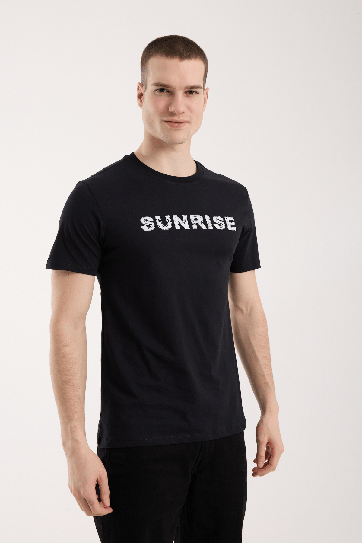 Sunrise Urban Yazı Baskılı Erkek Tişört – Günlük Sportif Stil