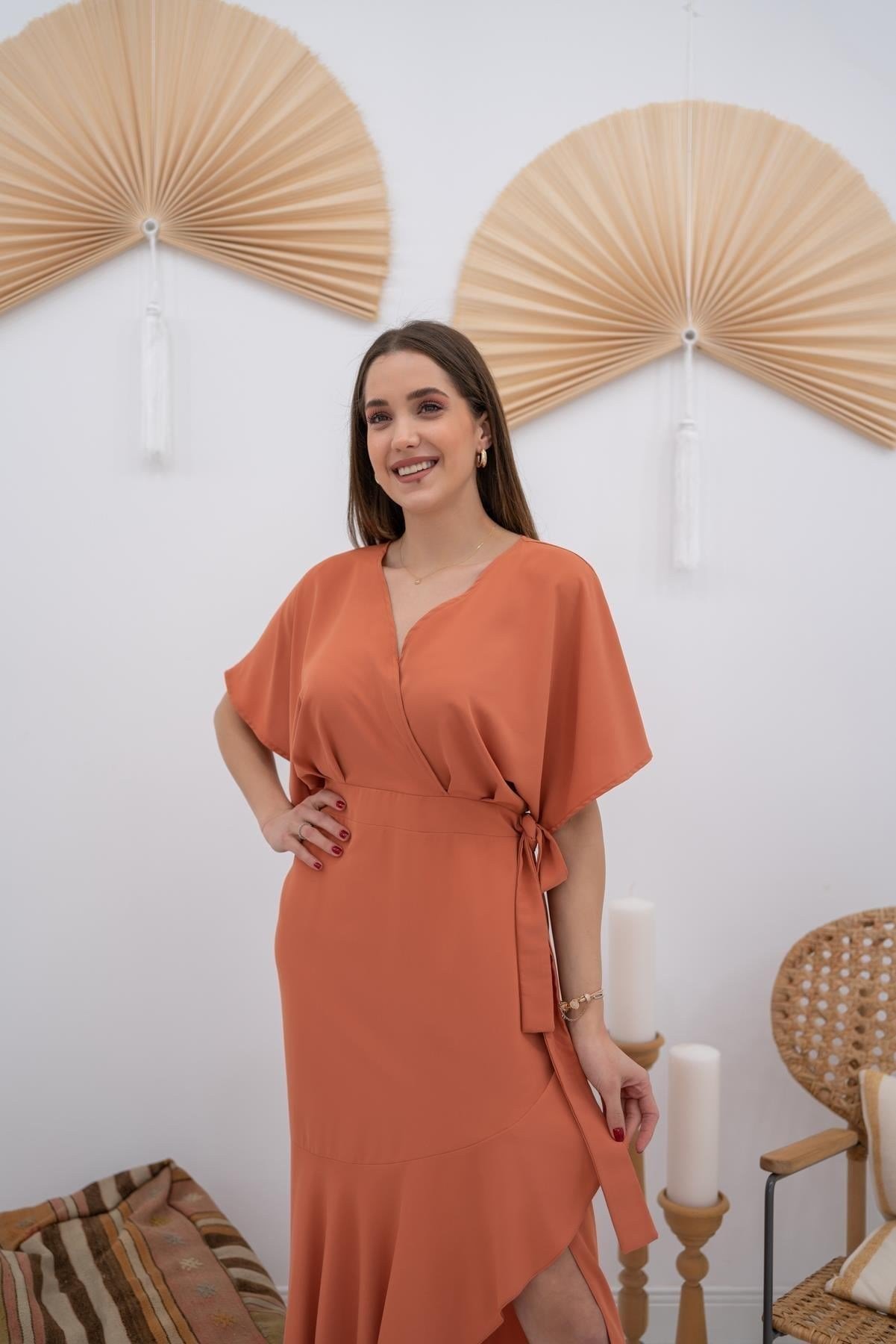 Taba Kuşak Detaylı Dubai Elbise