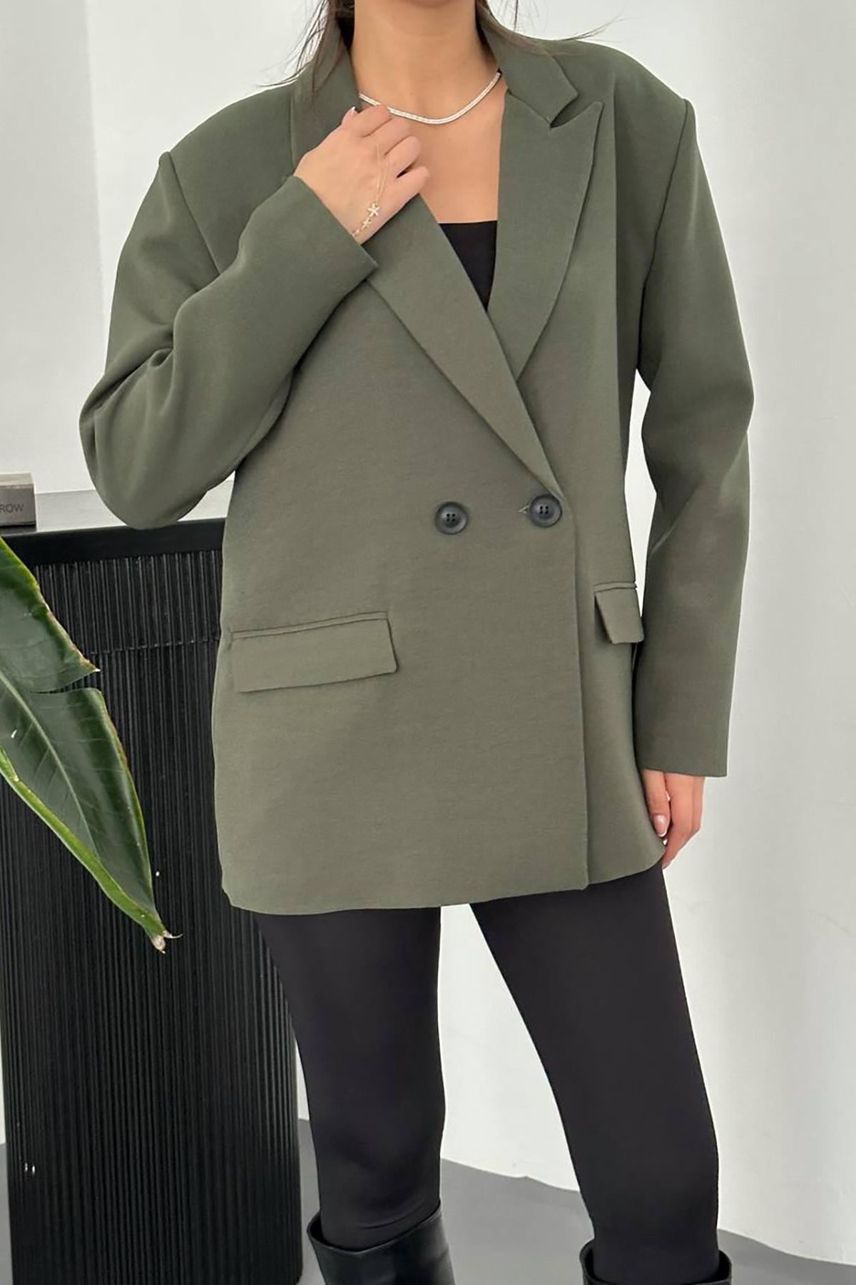 Toptan Haki Blazer Ceket
