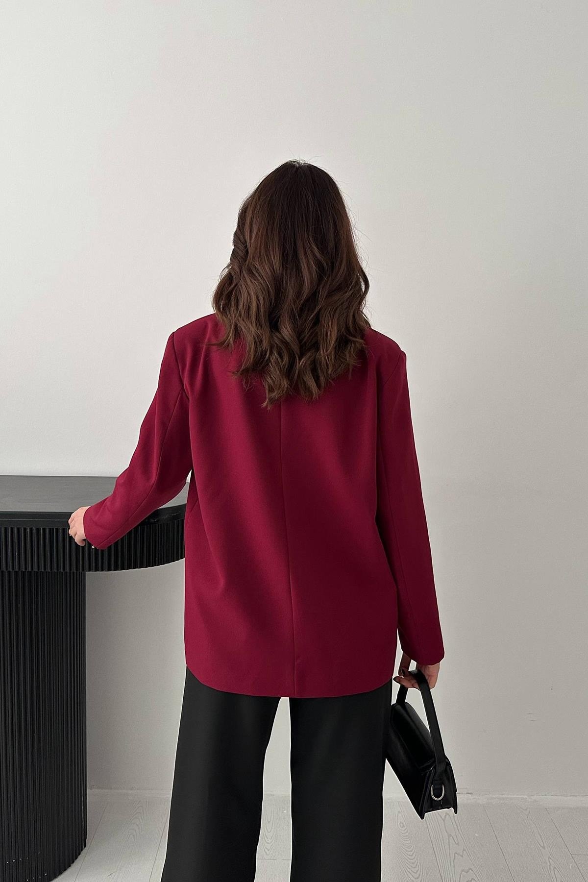 Toptan Mürdüm 2 Düğmeli Blazer Ceket