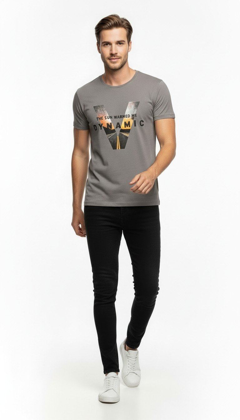 Urban Grafik Baskılı Erkek T-Shirt – Streetwear Stil, Günlük Rahat Kalıp