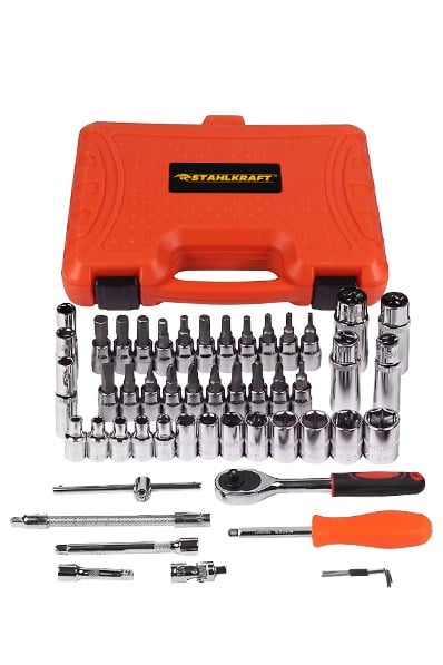 STAHLKRAFT STH 5170 53 Parça 1/4 Cırcırlı Lokma Anahtar Takımı Bits Uç Seti 53 Parça