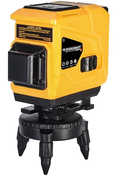 STAHLKRAFT STH 8850 Akülü Lazer Terazi 12 Köşe 360° Otomatik Hizalamalı Lazer Yeşil Çizgili