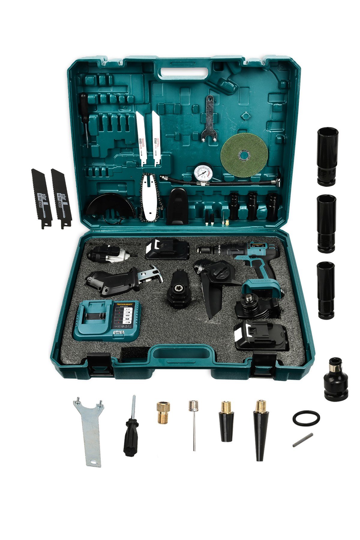 STAHLKRAFT STH 9973 M 21V Kömürsüz Motorlu 6 Başlıklı Multi Tool Set