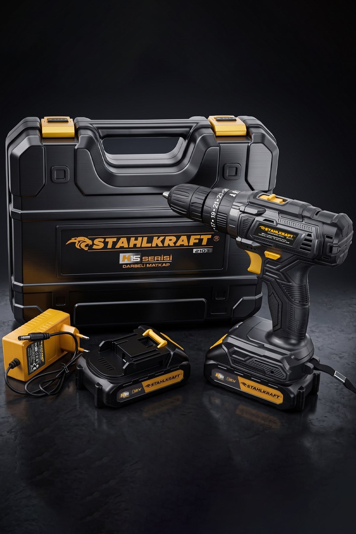 Stahlkraft H15 2103 Darbeli Vidalama Matkap 12V 24 Parça Uç Seti Hediyeli