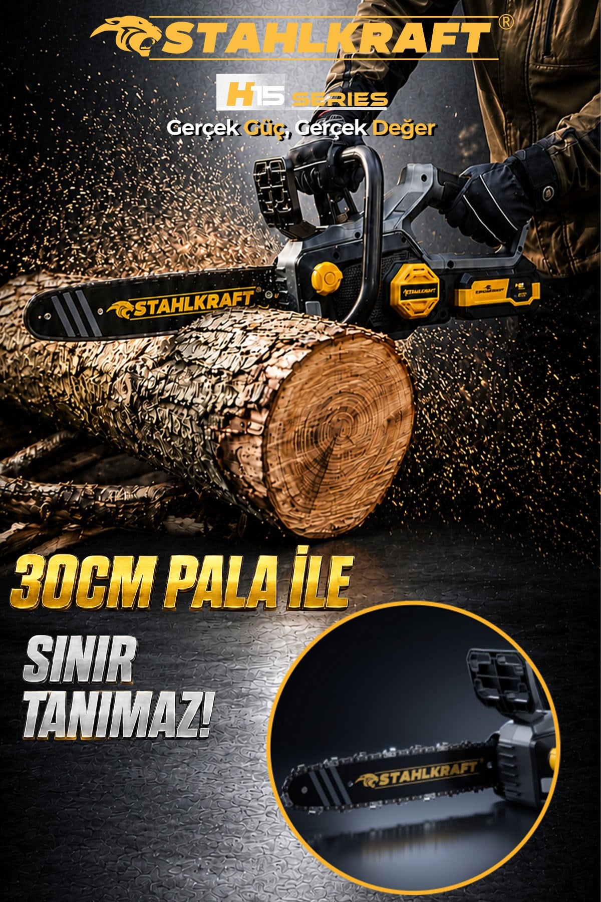 STAHLKRAFT H15 3825 Kömürsüz Motor 21v 3Ah 30 cm (12'') Akülü Testere