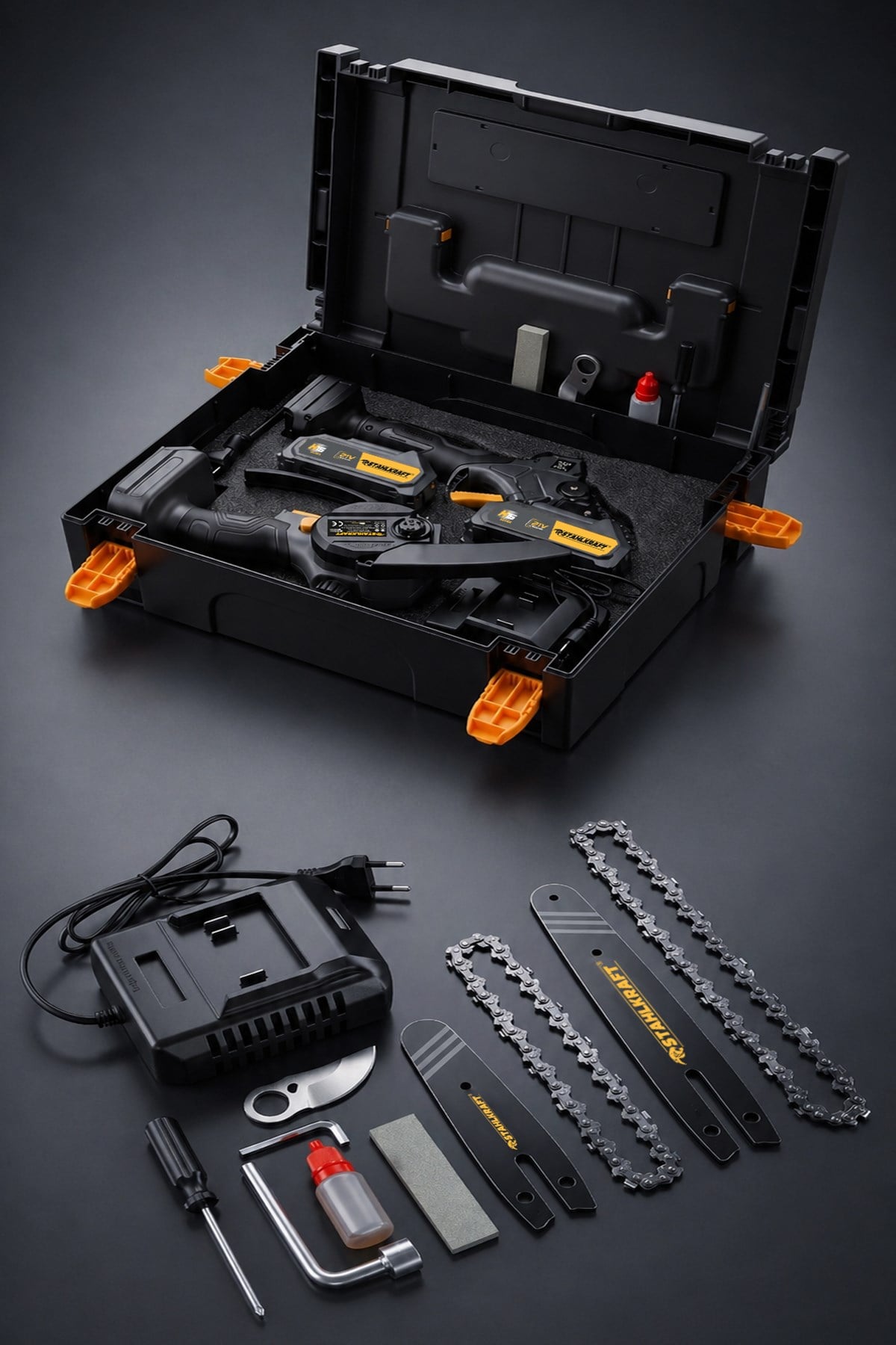 STAHLKRAFT H15 4010 21V Budama Testeresi ve Budama Makas 2'Lİ Set