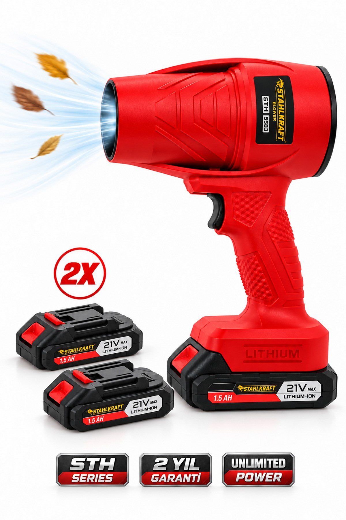 STAHLKRAFT STH 5591 High Power 21V Turbo Hava Üfleyici Fan, Yaprak Üfleme, Araba ,Cam ,Su Lekeleri Kurulama Fanı (Blower)
