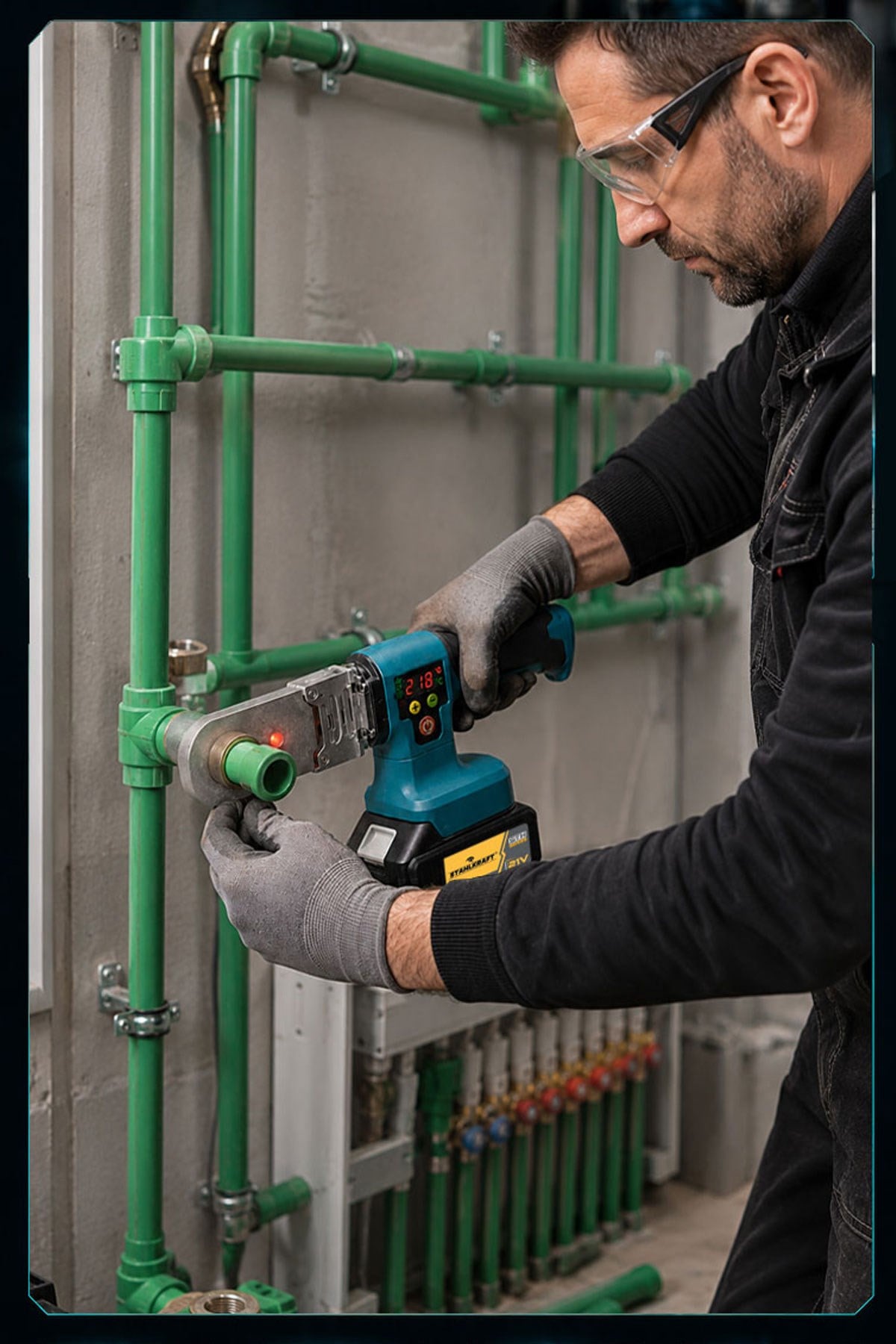 STAHLKRAFT STH 5921 M 230°C 21 V 6 A 15 Pilli Boru Kaynak Makinesi