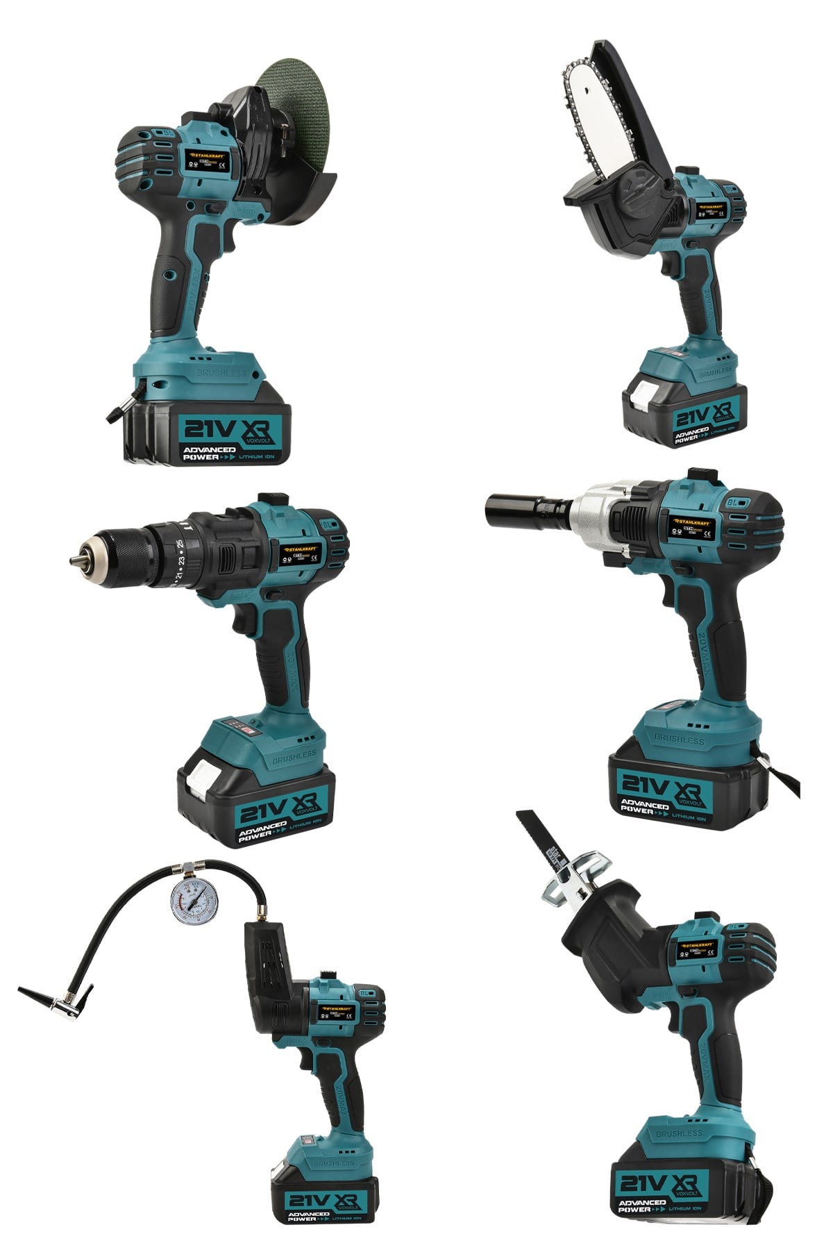 STAHLKRAFT STH 9973 M Multi Tool Şarjlı Matkap Seti (6 LI)