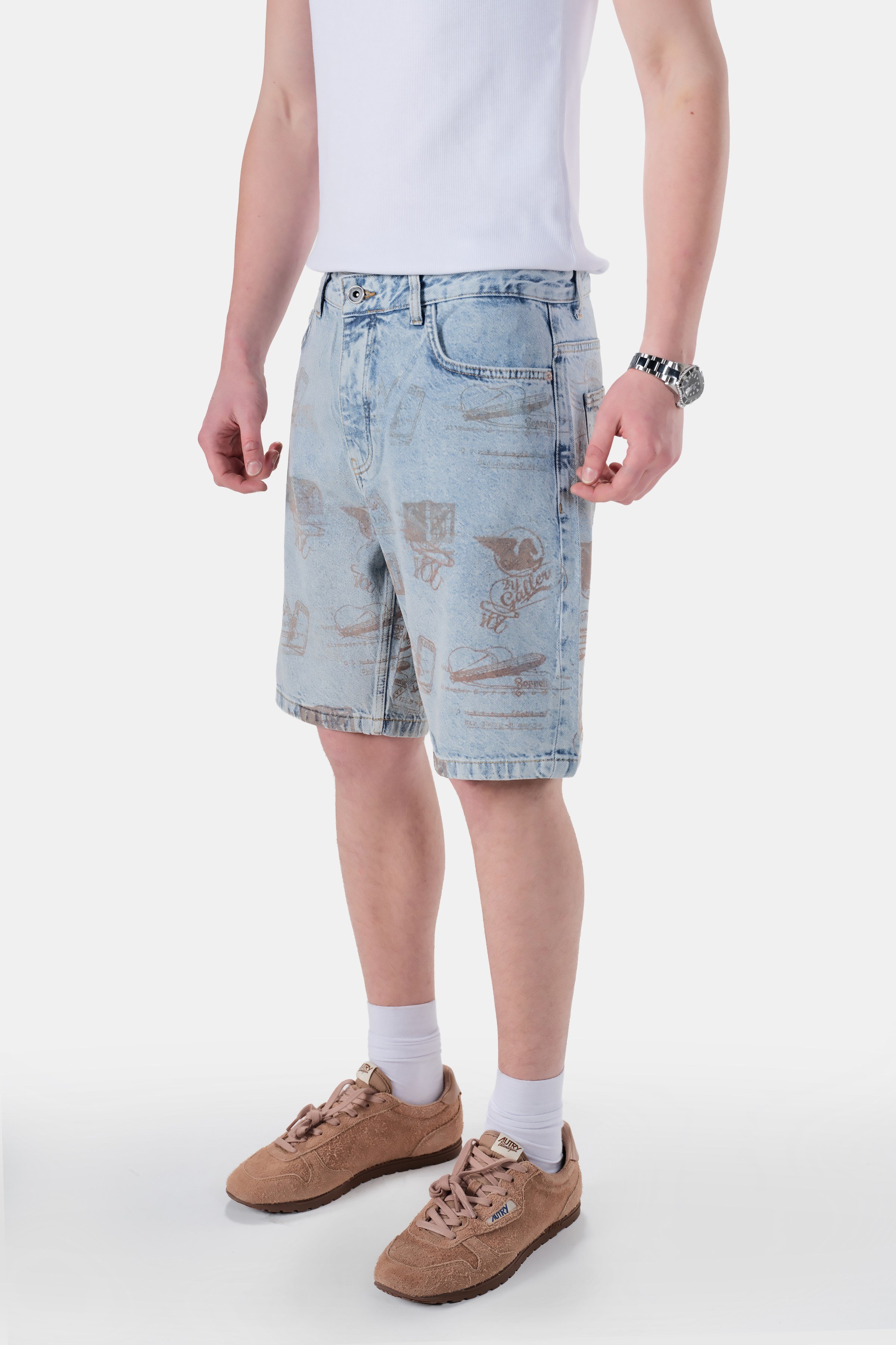 Baskılı Bermuda Fit Short