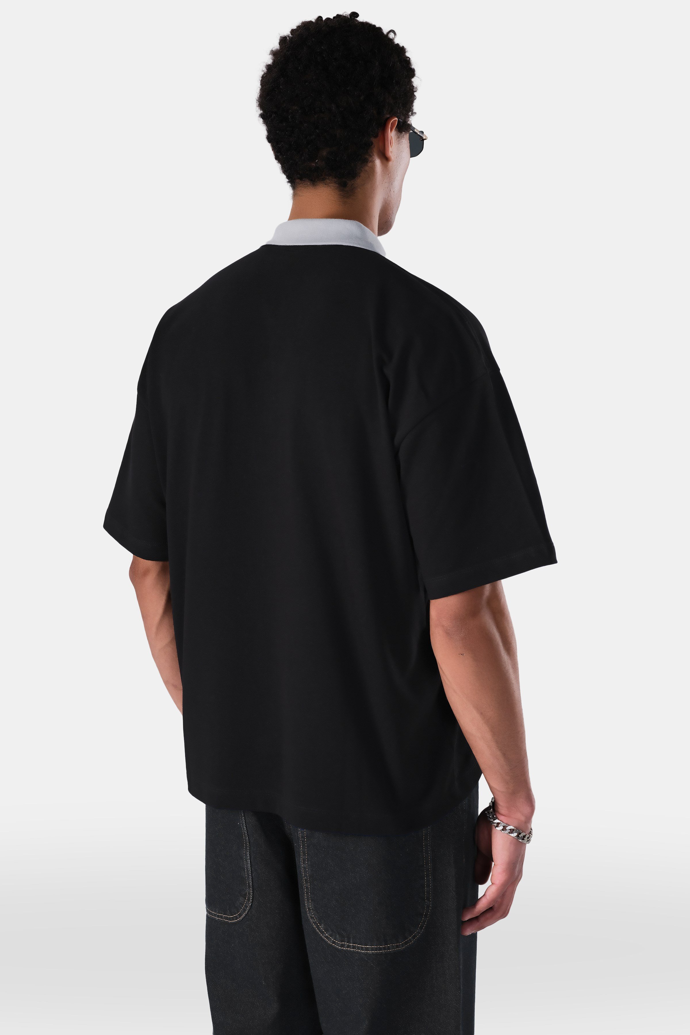 Baskılı Crop Fit Polo Tshirt