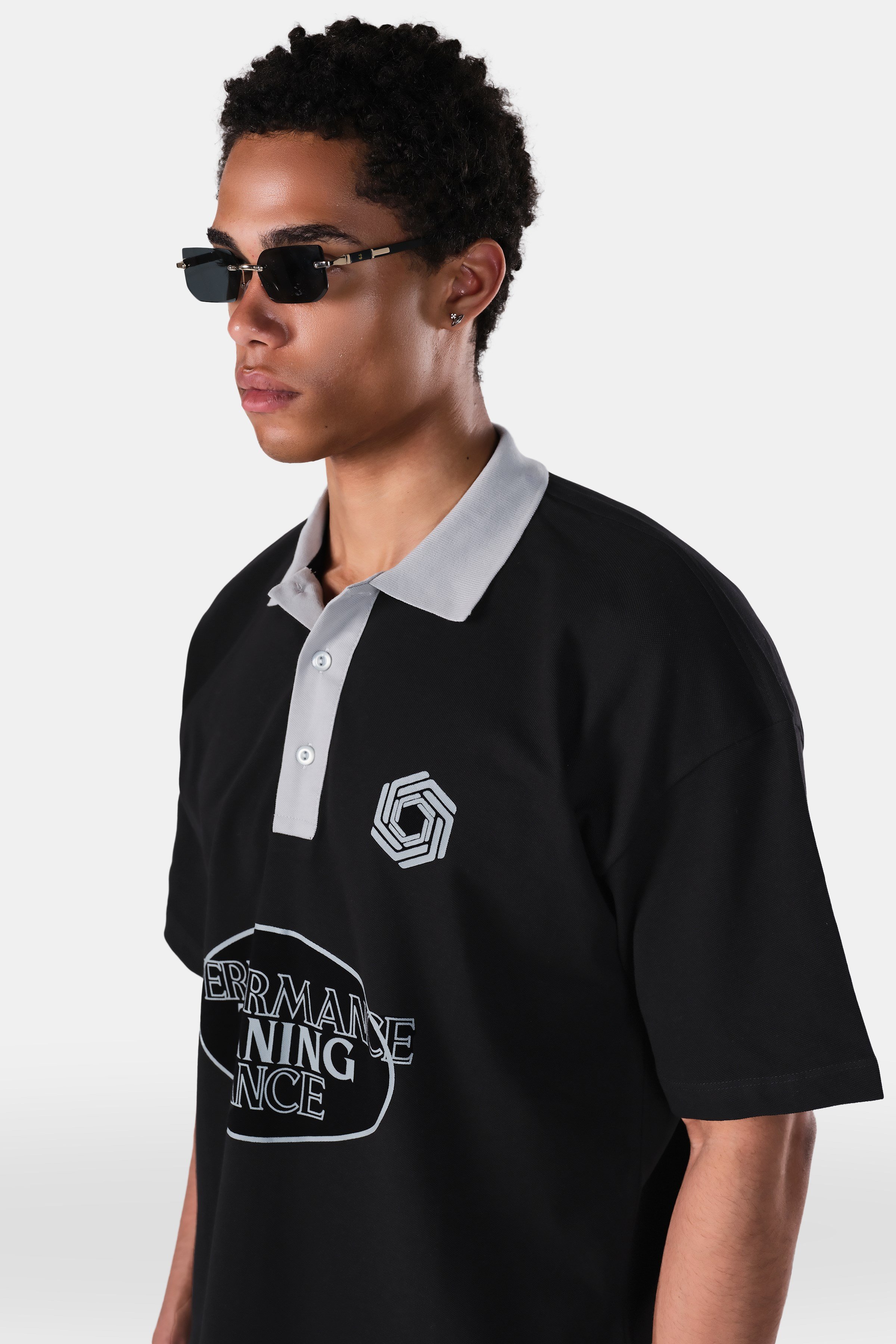 Baskılı Crop Fit Polo Tshirt