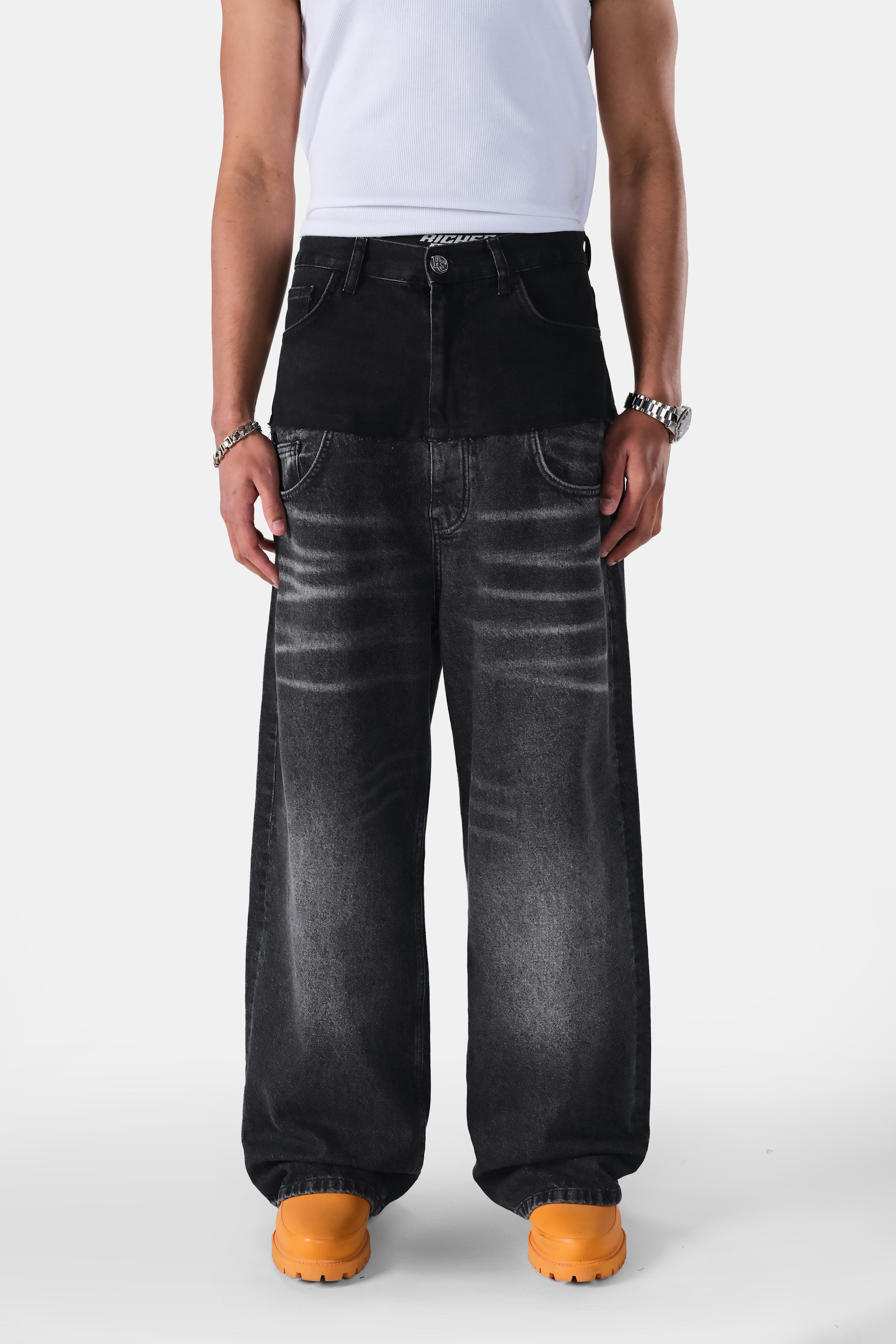 Çift Belli Baggy Fit Denim Jean