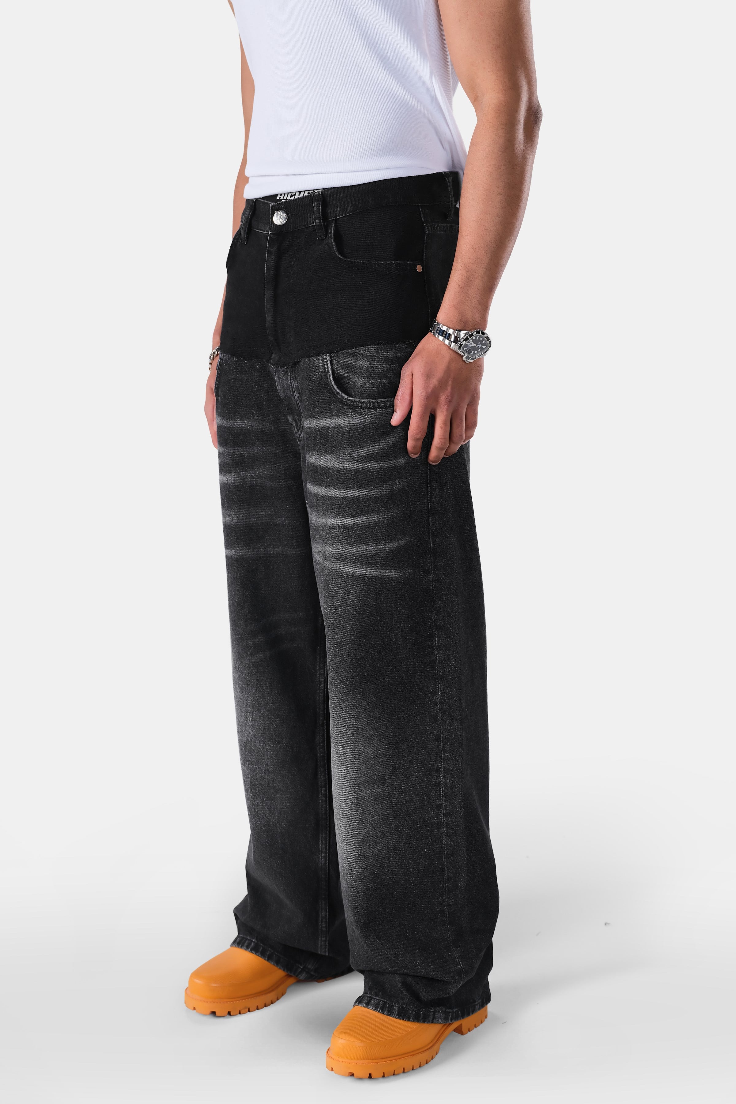 Çift Belli Baggy Fit Denim Jean