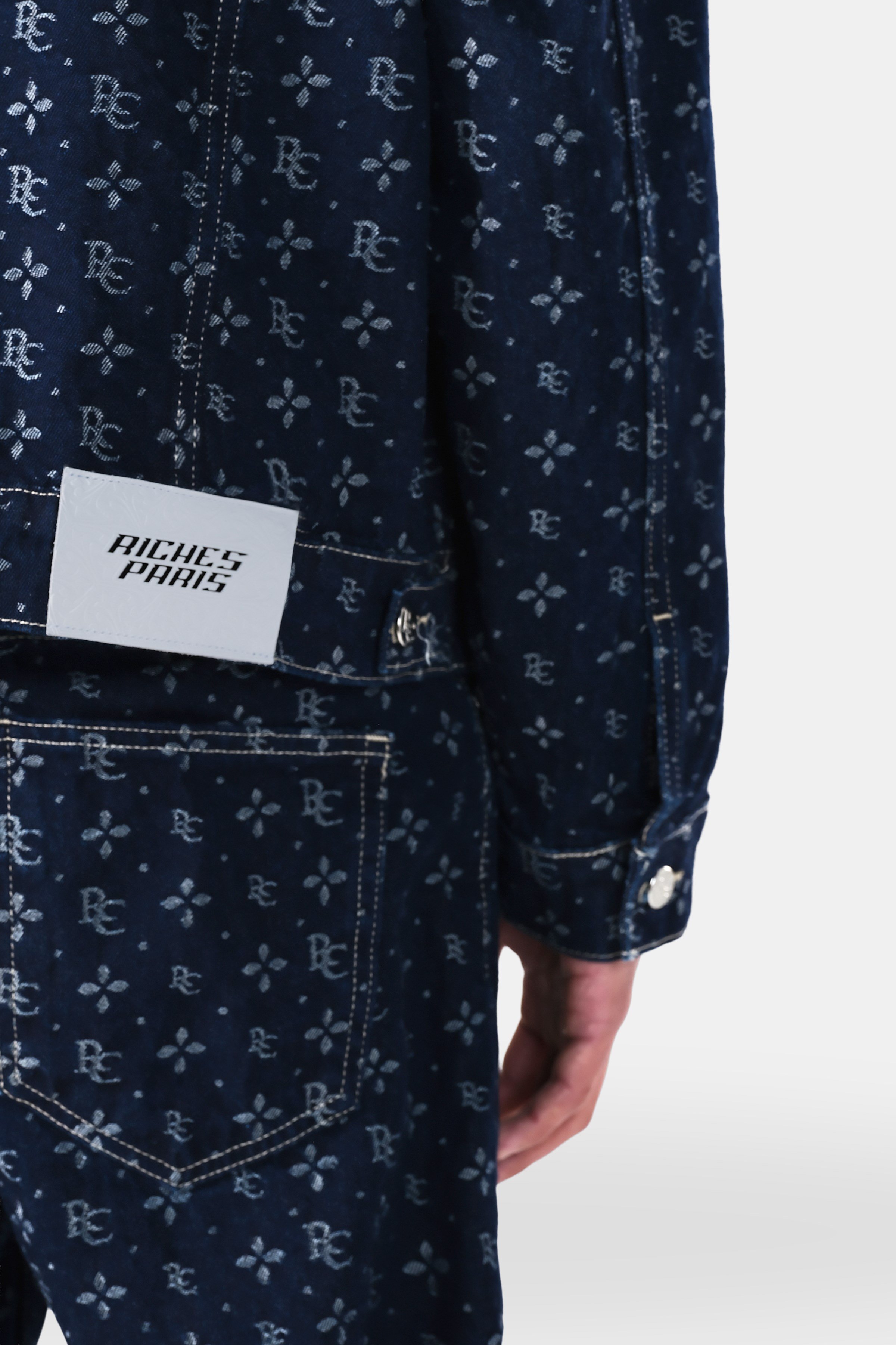 Monogram Desenli Denim Ceket