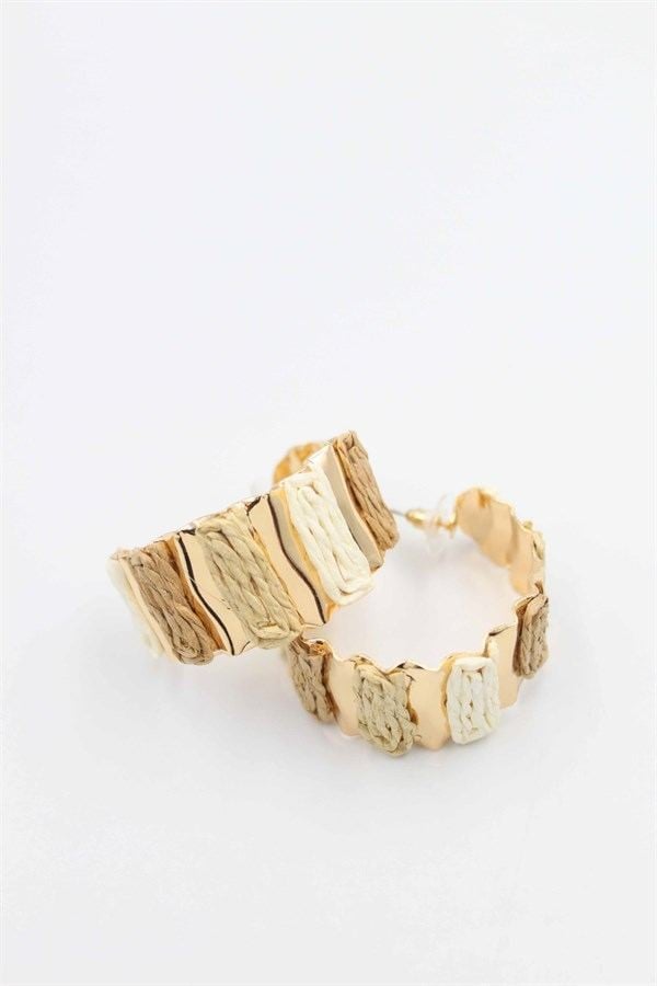 Hasır Halka Küpe - ÇOK RENKLİ