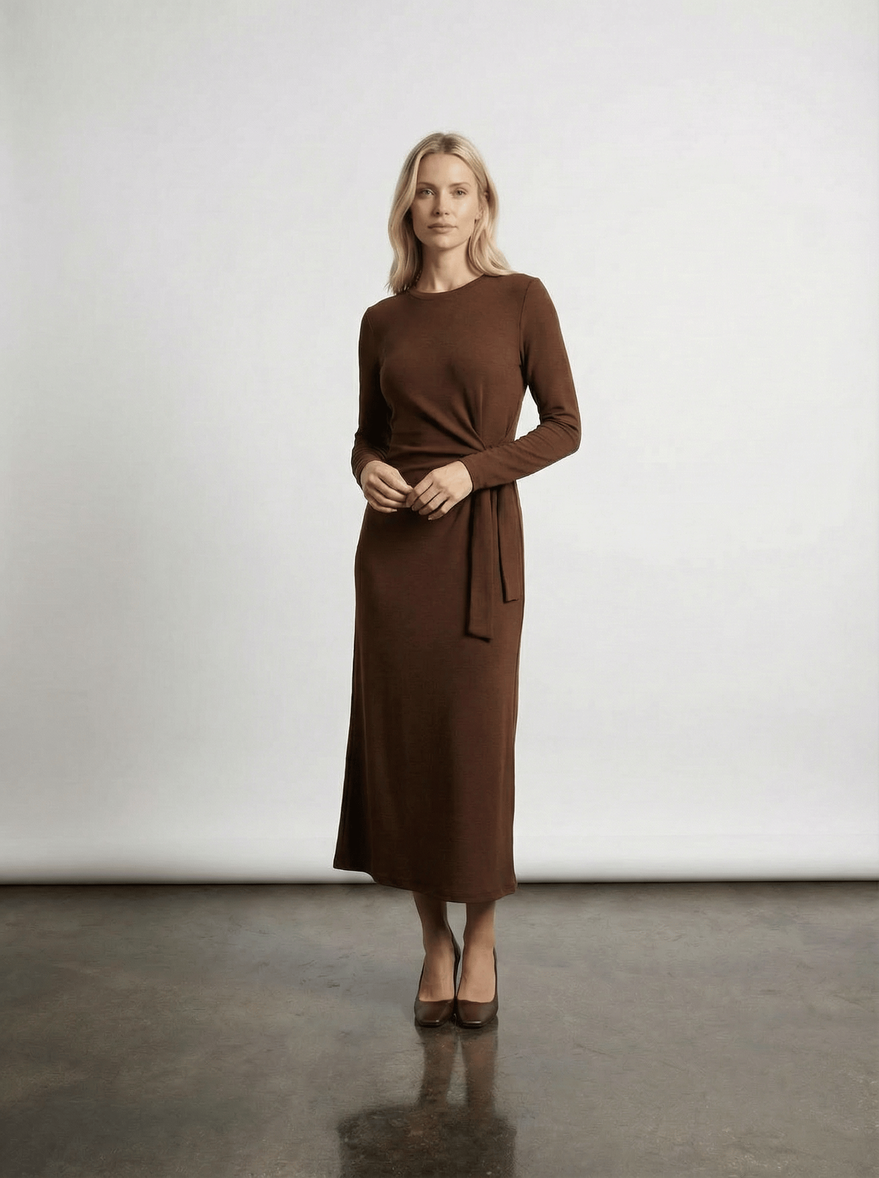 Bağlama Detaylı Midi Boy Elbise