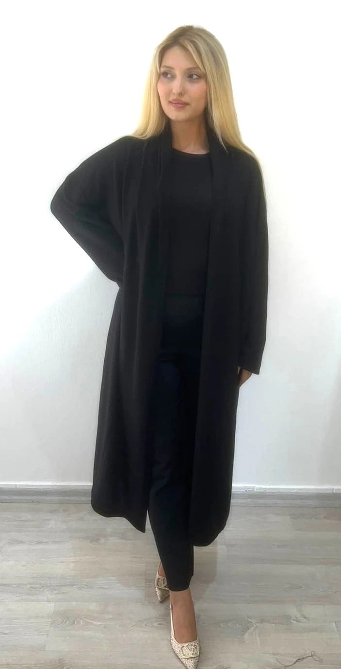 Şal Yaka Uzun Hırka