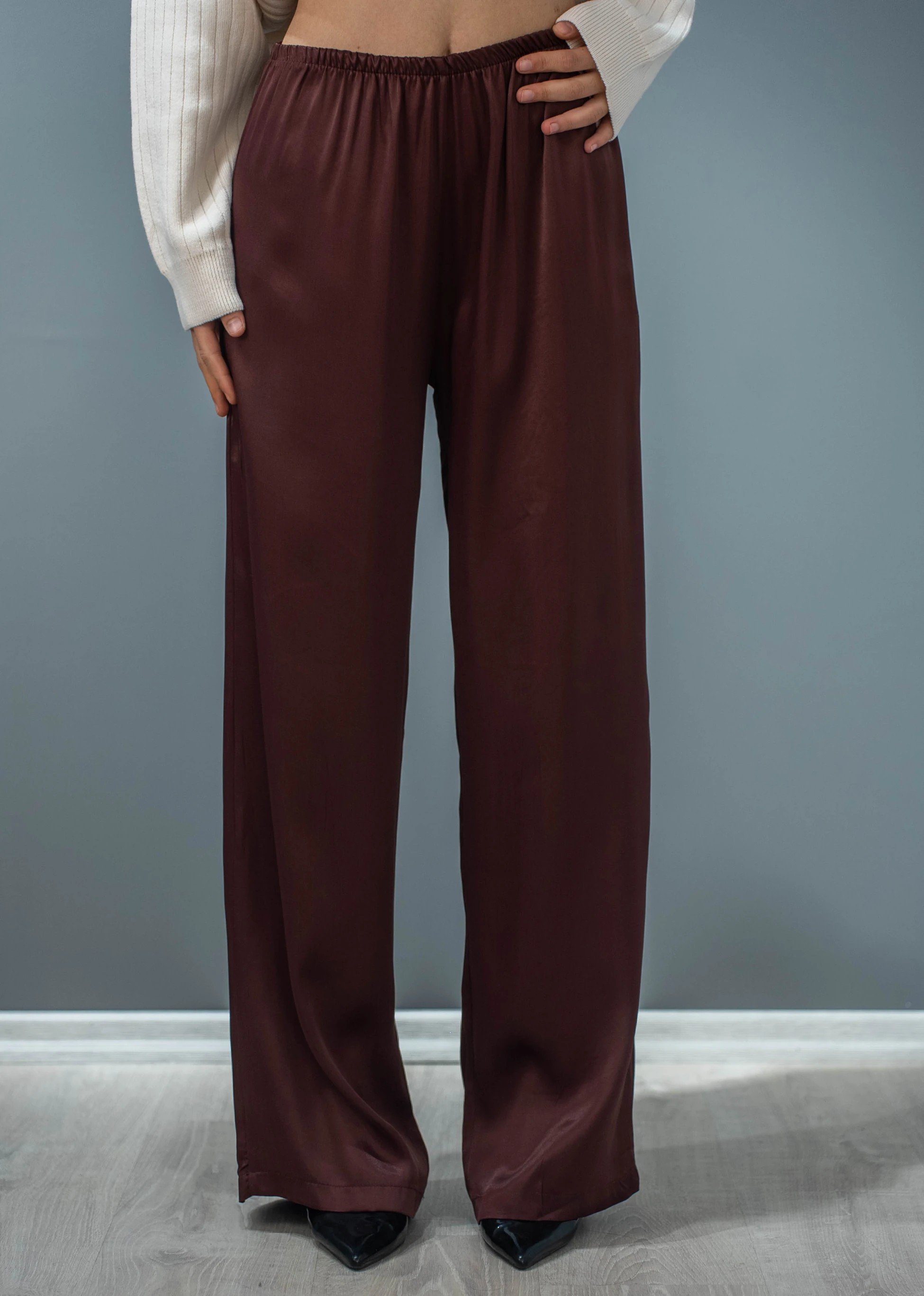 Saten Lastikli Pantolon