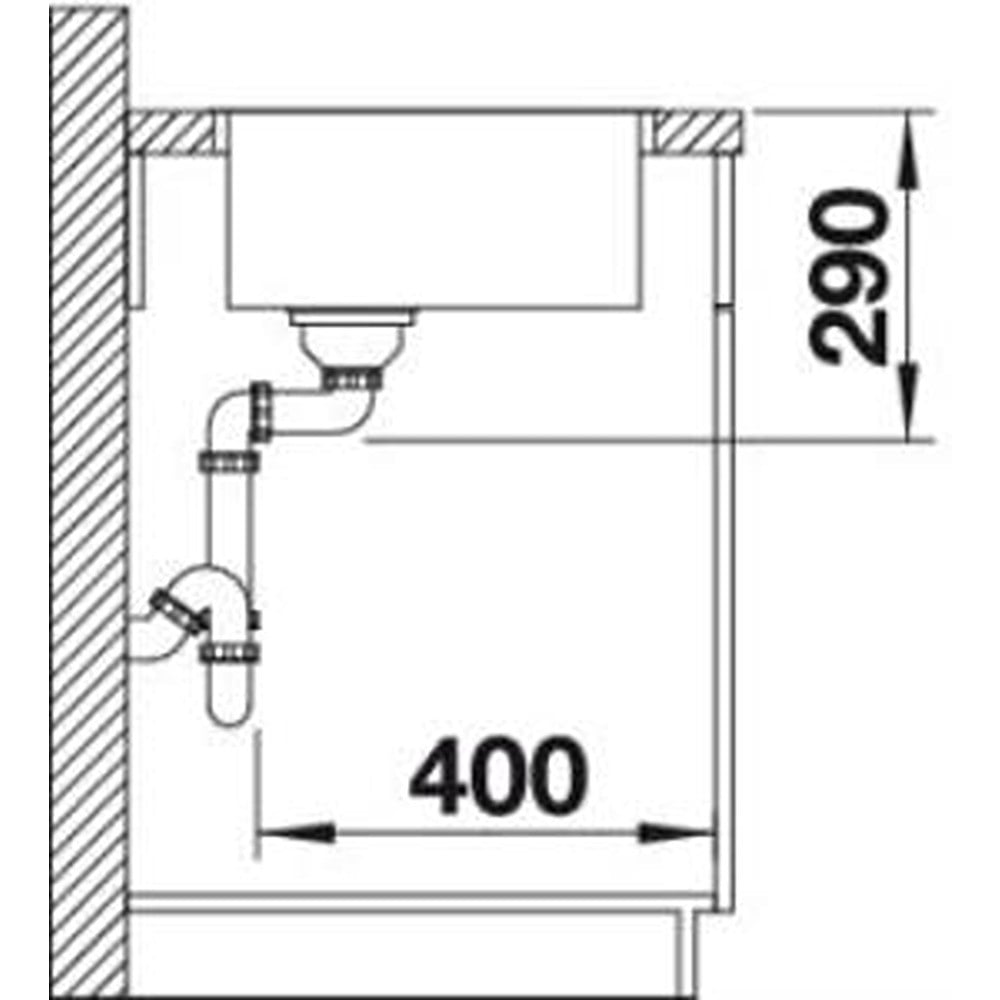 Blanco ANDANO 340 IF Paslanmaz Çelik Evye, Tek hazneli, Tezgaha sıfır, 38x44 cm