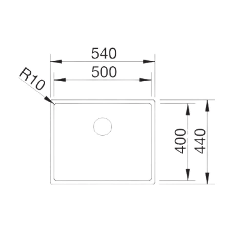 Blanco CLARON 500 IF Paslanmaz Çelik Evye, Tezgah Üstü, 50x40 cm