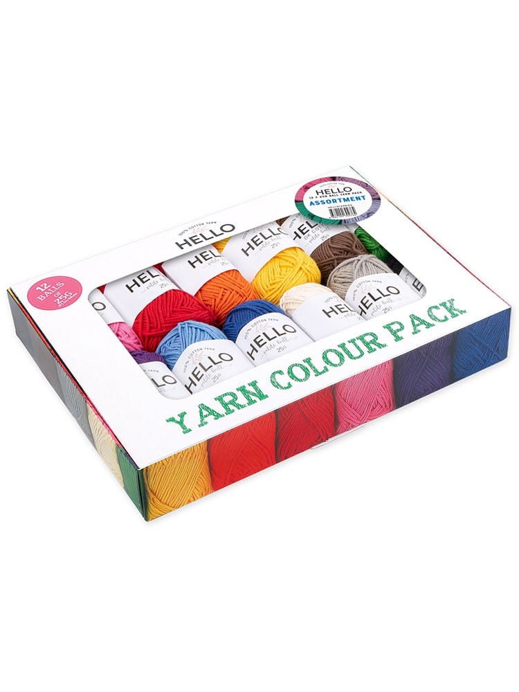 Hello Pamuk İplik Seti 12 x 25 gr Assortment – Punch ve Amigurumi İpi - H12